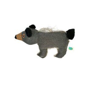 Happy‎ Tails 10 in Stuffed Gray Bear Brown Nose Dog Toy